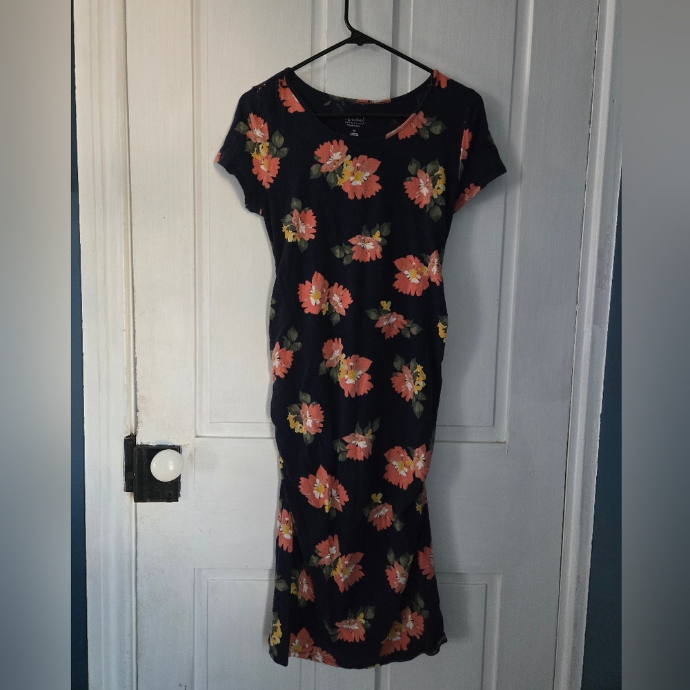 Maternity Short Sleeve Floral Dress